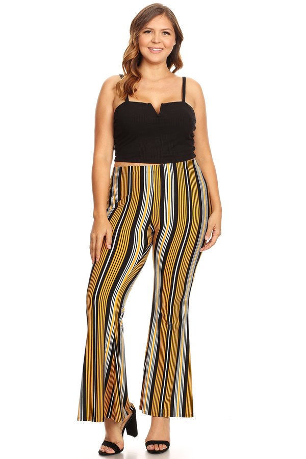 Striped Wide Leg Pants Elegant High Waist Palazzo Pants - Temu